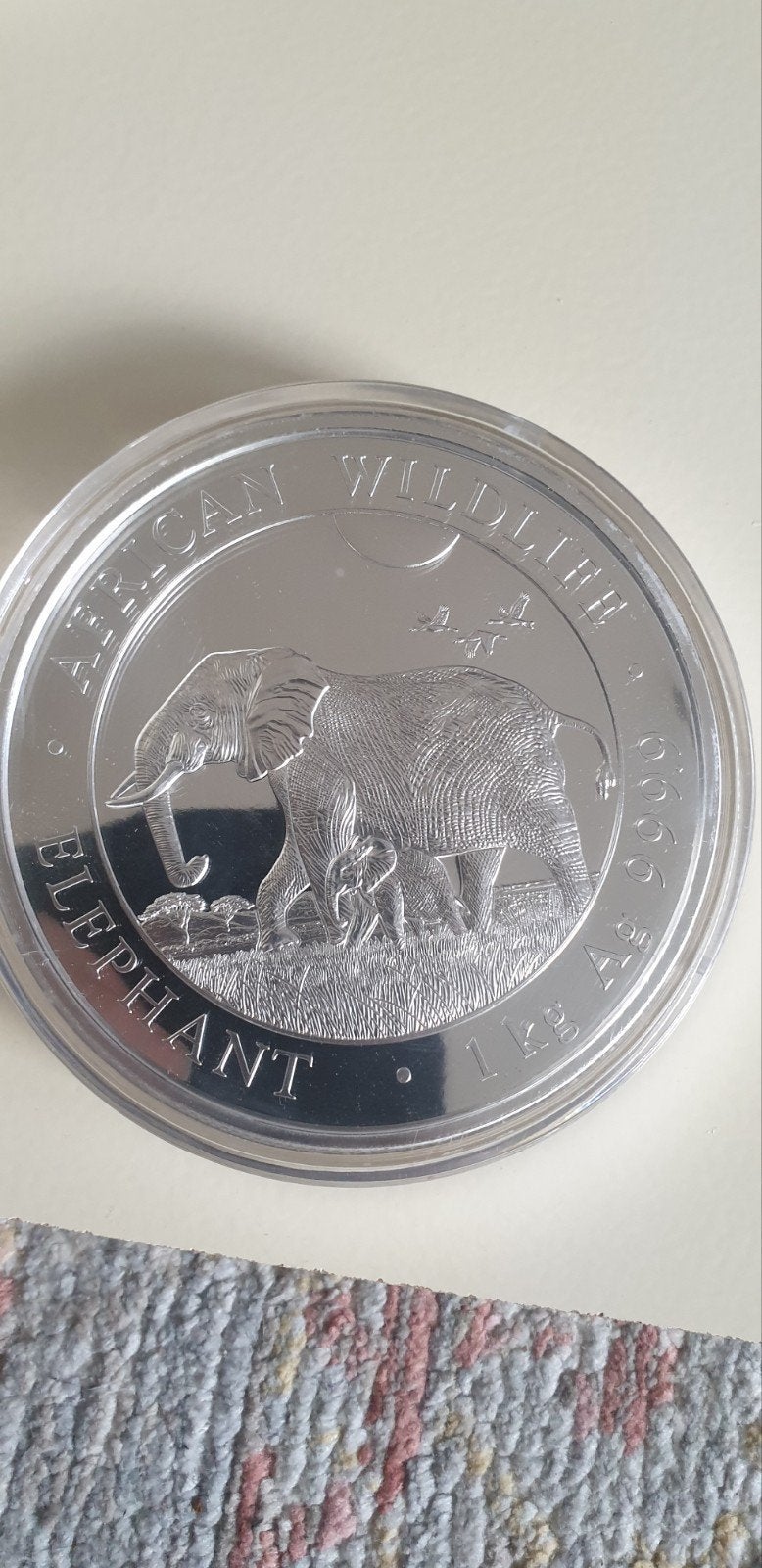 1 kg Zilveren African Wildlife Elephant Munt 2022, Ophalen, Zilver