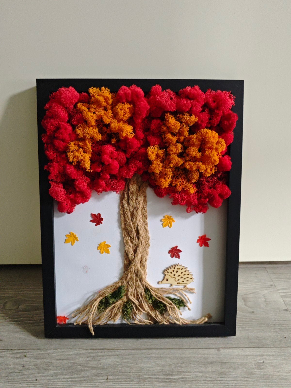 Mosschilderij 34cm x 21cm, Nieuw, Natuurlijk materiaal, Knutselwerk, Rood