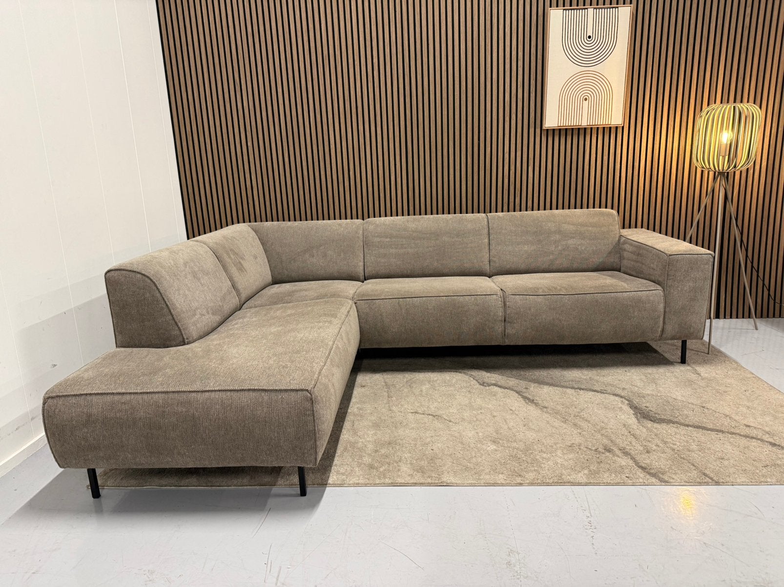 NOUS Living bank - Hoekbank - Bruin - GEREINIGD - Top staat, 250 tot 300 cm, Hoekbank, Ophalen of Verzenden, Zo goed als nieuw