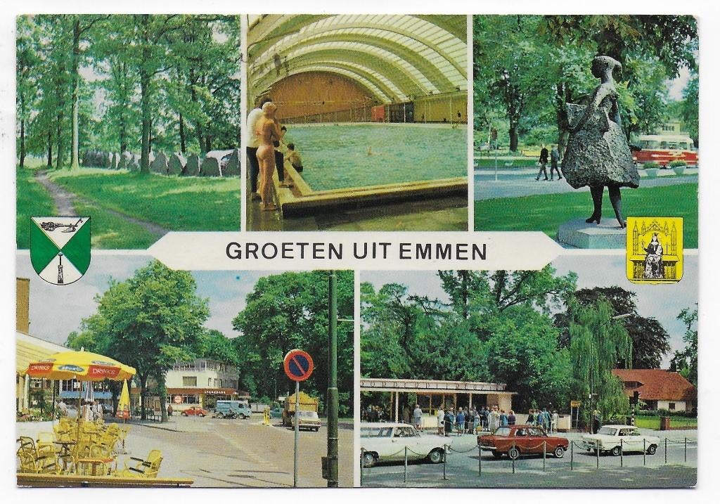 Emmen gelopen Ansichtkaart (B2494 ), Ophalen of Verzenden, 1980 tot heden, Gelopen, Drenthe