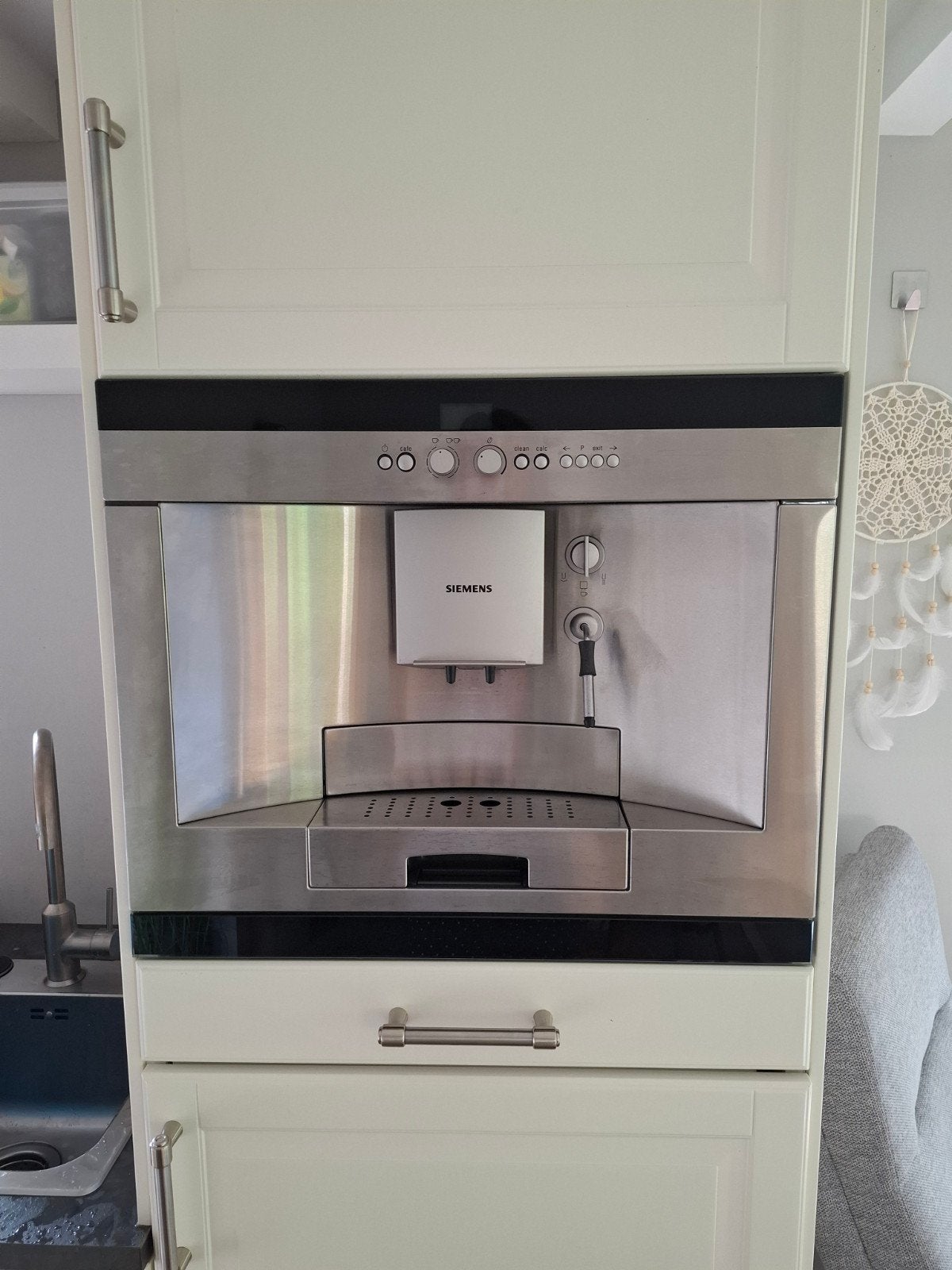 Siemens inbouw koffiemachine met stoompijpje, Ophalen of Verzenden, Zo goed als nieuw, Koffiemachine, Stoompijpje