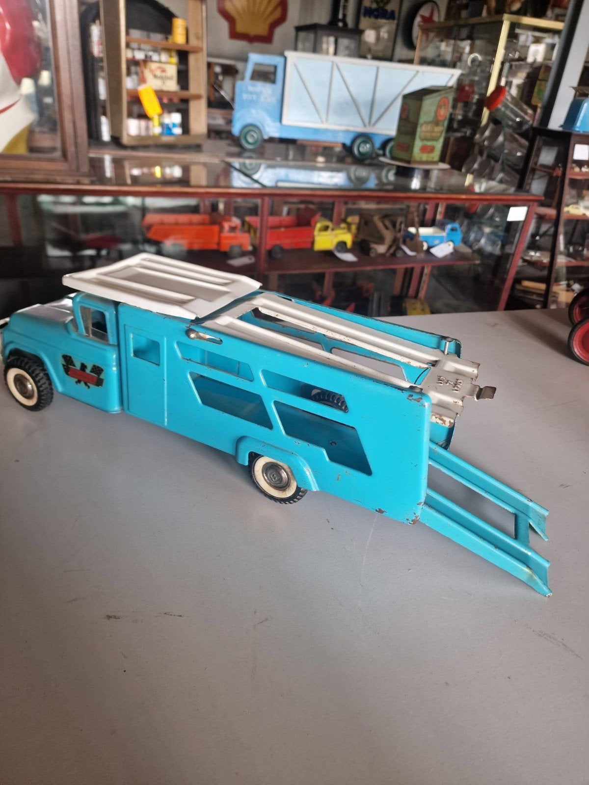 blue  buddy l daytona race car hauler, Ophalen, Zo goed als nieuw