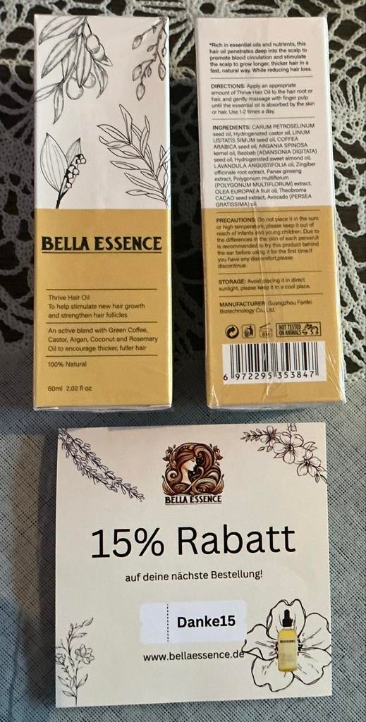 Bella Essence Haarolie - Tegen Haaruitval, Ophalen of Verzenden, Nieuw, Haarverzorger of -hersteller