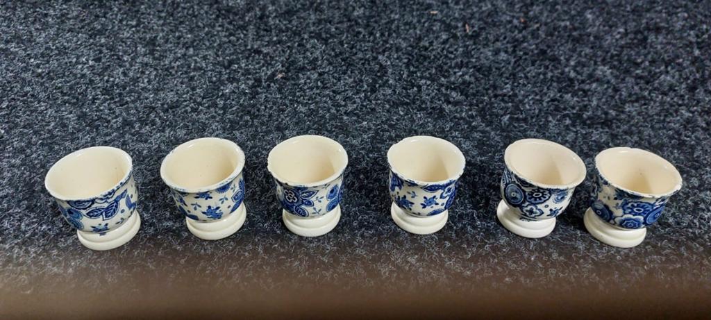 6x Beatrix eierdopjes Maastricht, Antiek en Kunst, Antiek | Servies los, Ophalen