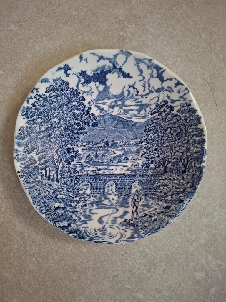 Delftsblauw bord 'Bridge scenes', Ophalen of Verzenden