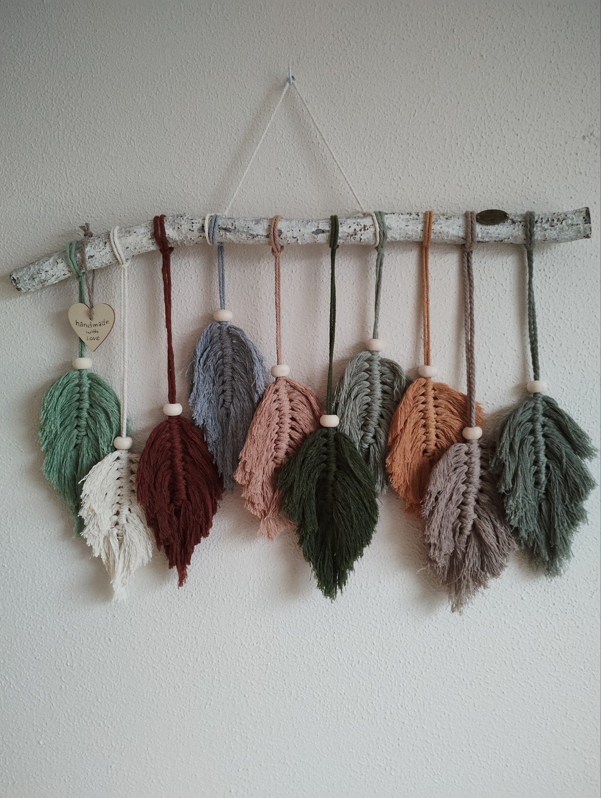 Houten stok met macramé veren. Sisters Forever., Ophalen of Verzenden, Nieuw