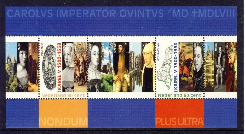 Postfris, Blok 500e Geboortedag Karel V 2000 NVPH 1877, Postzegels en Munten, Postzegels | Nederland, Verzenden, Na 1940, Postfris