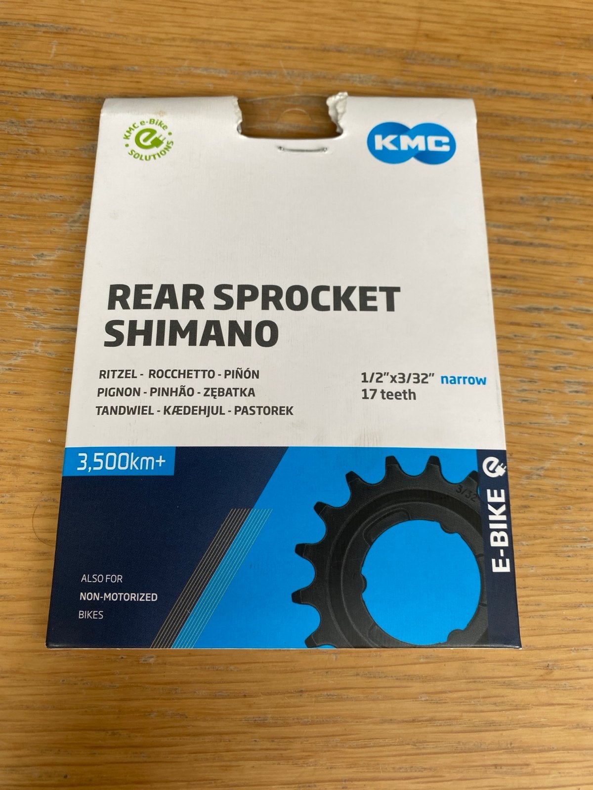 KMC Achtertandwiel Shimano 17 tanden E-bike, Elektrische fiets, Ophalen of Verzenden, Derailleur of Ketting, Nieuw