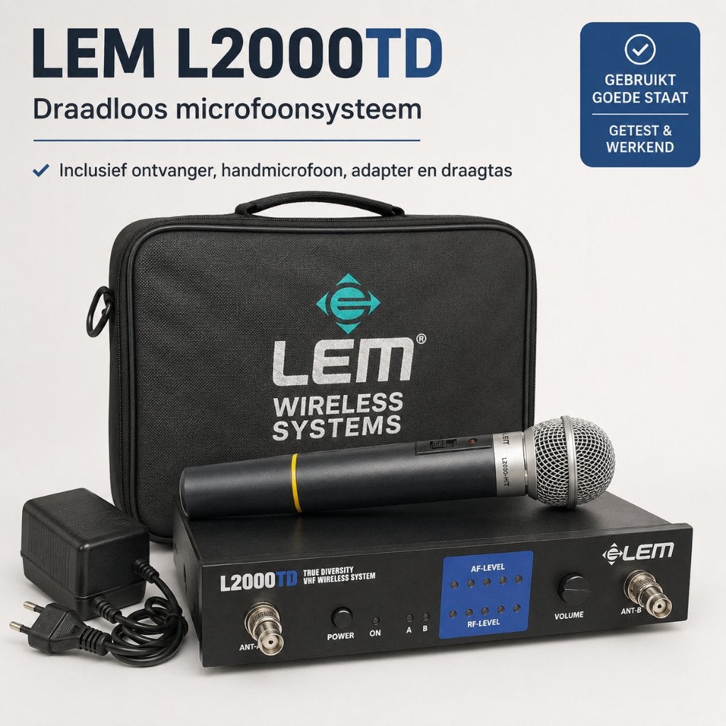 LEM L2000TD draadloze microfoonset VHF – 197.320 MHz, Ophalen, Gebruikt, Overige typen, Draadloos