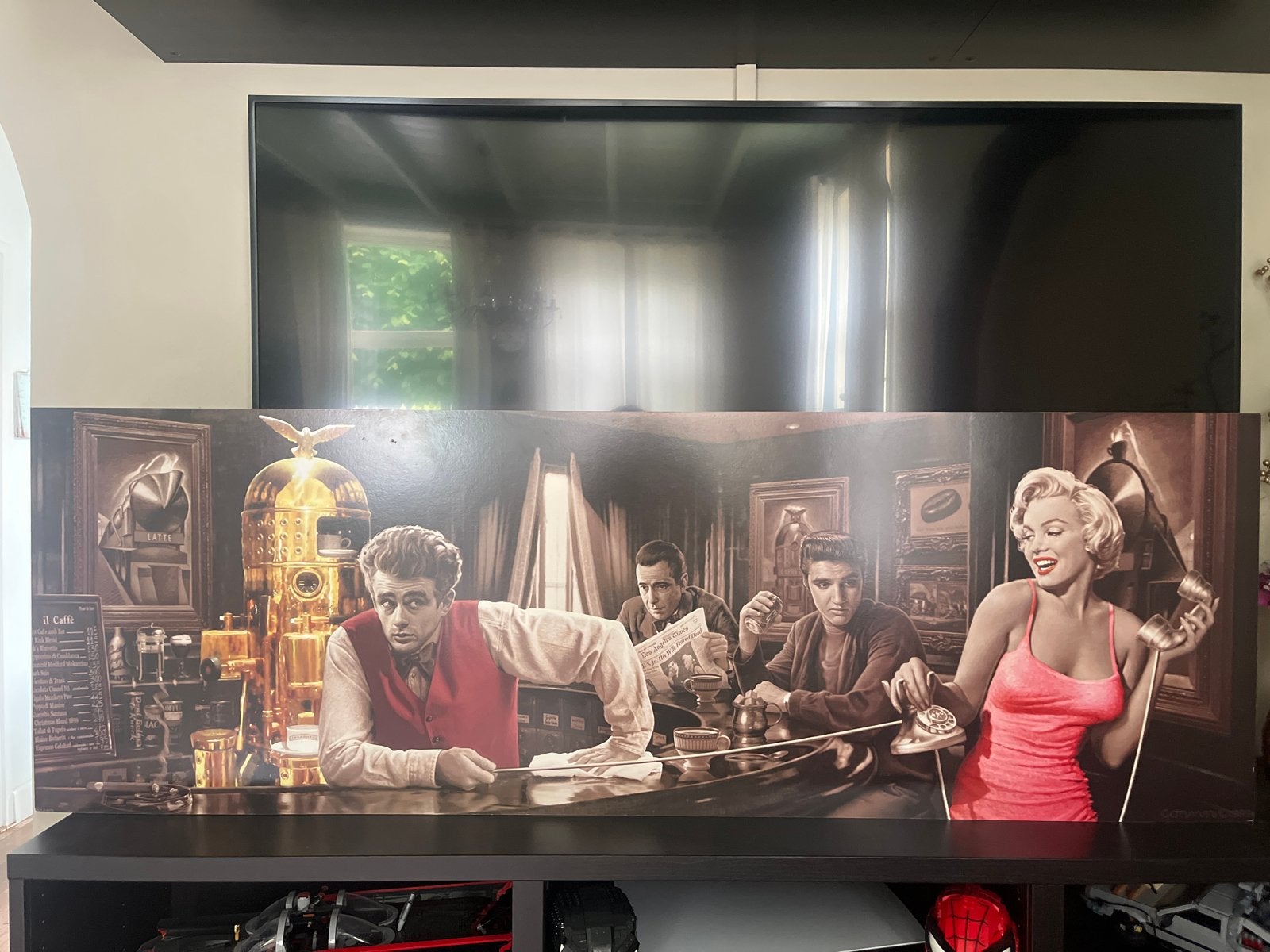 Groot schilderij met iconische sterren, Ophalen, 50 tot 75 cm, 125 cm of meer, Zo goed als nieuw