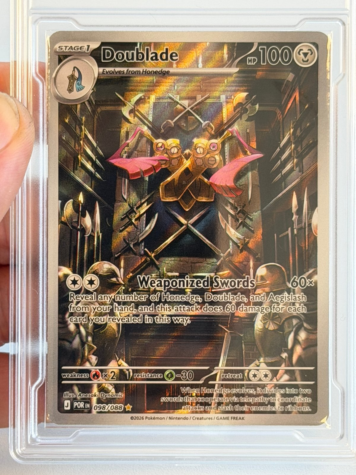 Pokemon Doublade 098/088 GRADE 10 perfect order #098 card, Ophalen of Verzenden, Nieuw, Losse kaart, Foil