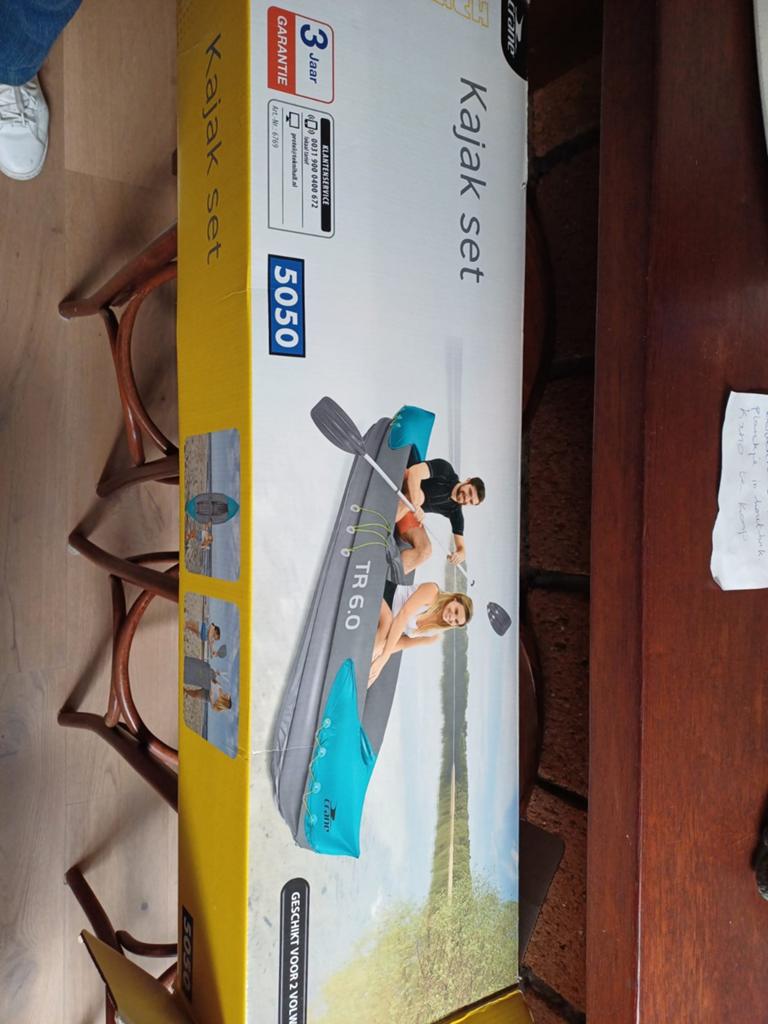Kajak set met elektrische pomp - 2-persoons, Watersport en Boten, Ophalen, Opblaasbaar, Zo goed als nieuw, 2-persoons