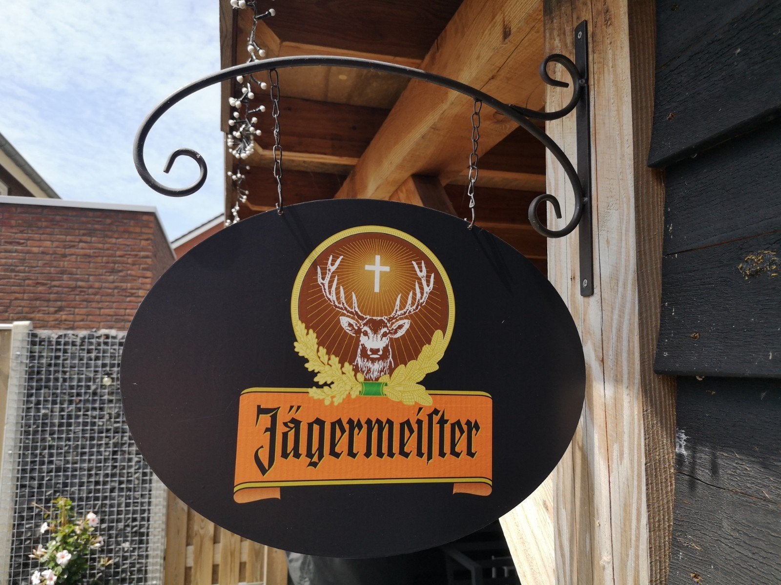 Dubbelzijdig JÄGERMEISTER UITHANGBORD, Ophalen of Verzenden, Nieuw, Reclamebord, Plaat of Schild