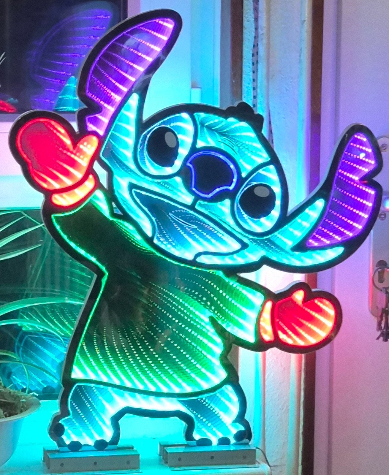 Disney Stitch LED Lamp Infinity Mirror Effect Kerst, Ophalen, Zo goed als nieuw, Meerkleurig, Overige merken