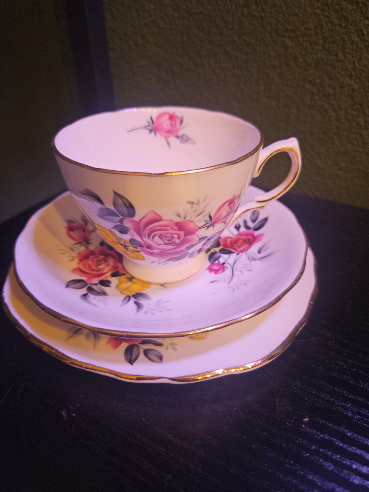 Royal Vale Bone China Theeservies met Rozenmotief, Antiek en Kunst, Ophalen