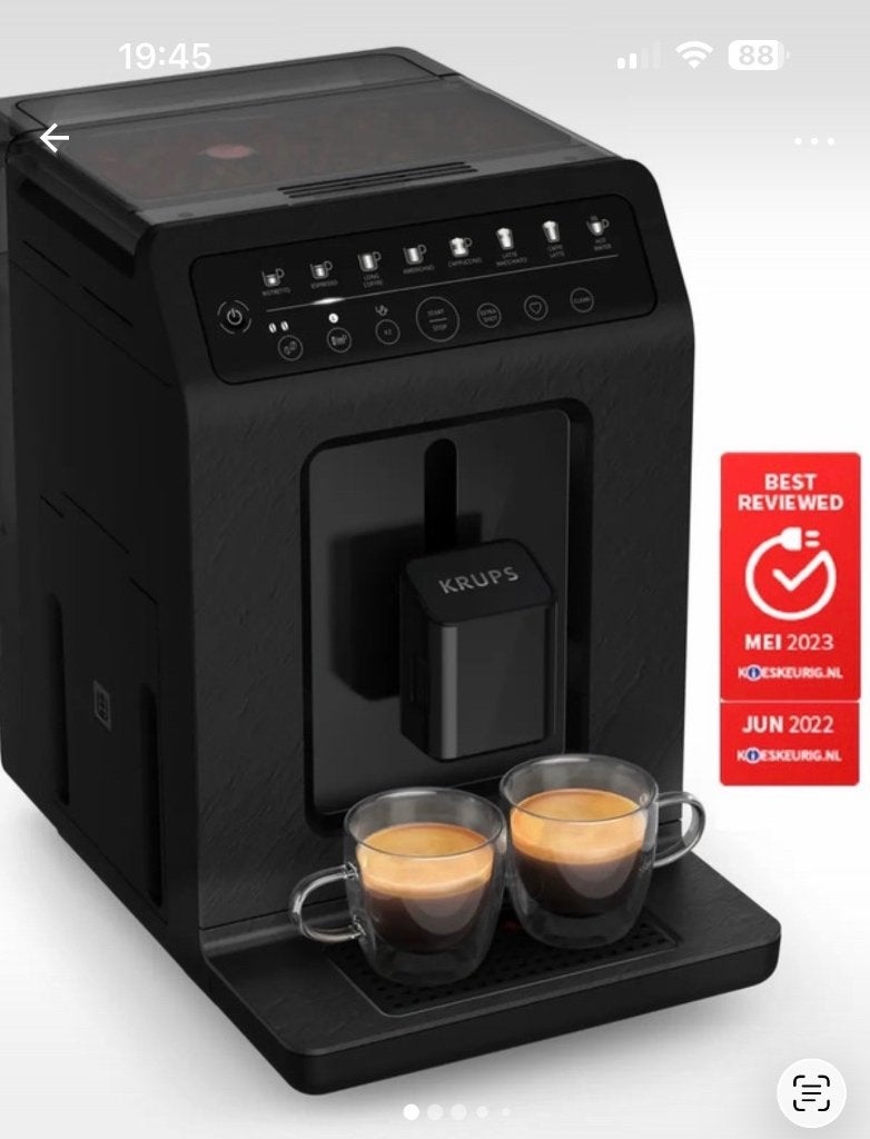 Krups volautomatische espressomachine, Stoompijpje, Espresso apparaat, Zo goed als nieuw, 1 kopje
