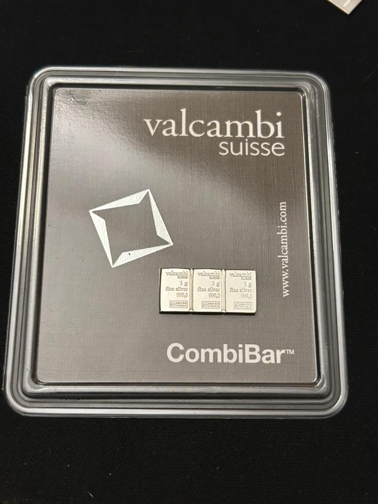 3x 1 gram puur zilver Valcambi Suisse, Ophalen of Verzenden, Zilver