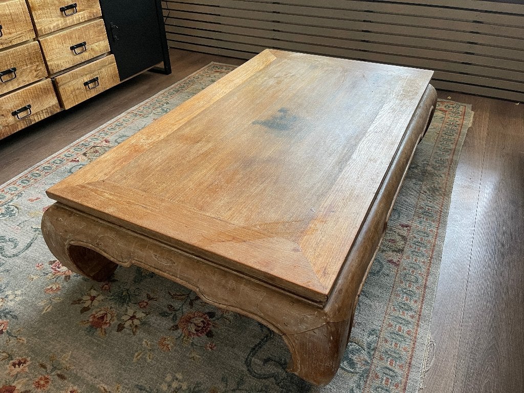 Opium tafel 90 x 150 cm antiek teakhout, Huis en Inrichting, Ophalen, Gebruikt, 100 tot 150 cm, Teakhout