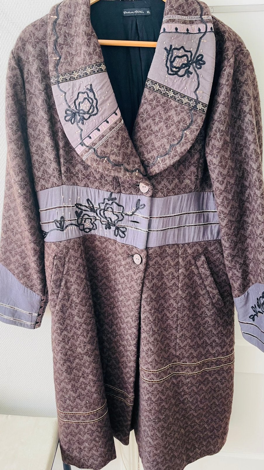 Te koop: wollen winterjas, bruin, 38/40, Ophalen of Verzenden, Zo goed als nieuw, Maat 38/40 (M), Bruin