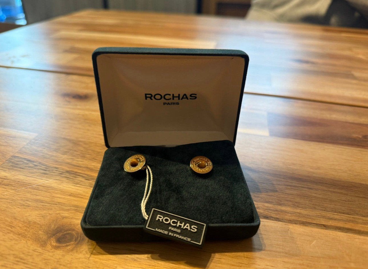 Vintage Rochas Paris manchetknopen – Made in France, Ophalen of Verzenden, Zo goed als nieuw, Overige materialen