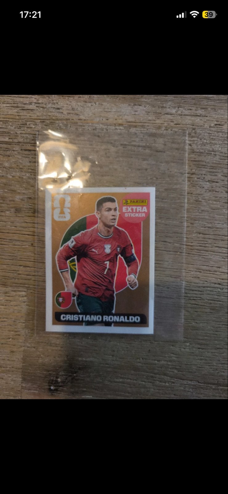Cristiano Ronaldo Panini FIFA Extra Sticker 2036, Ophalen of Verzenden, Zo goed als nieuw, Buitenlandse clubs, Poster, Plaatje of Sticker