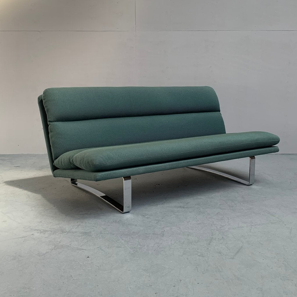 Artifort mid-century C683 Kho Liang Ie bank zeegroen, Ophalen, Gebruikt, Mid-century, design, 150 tot 200 cm