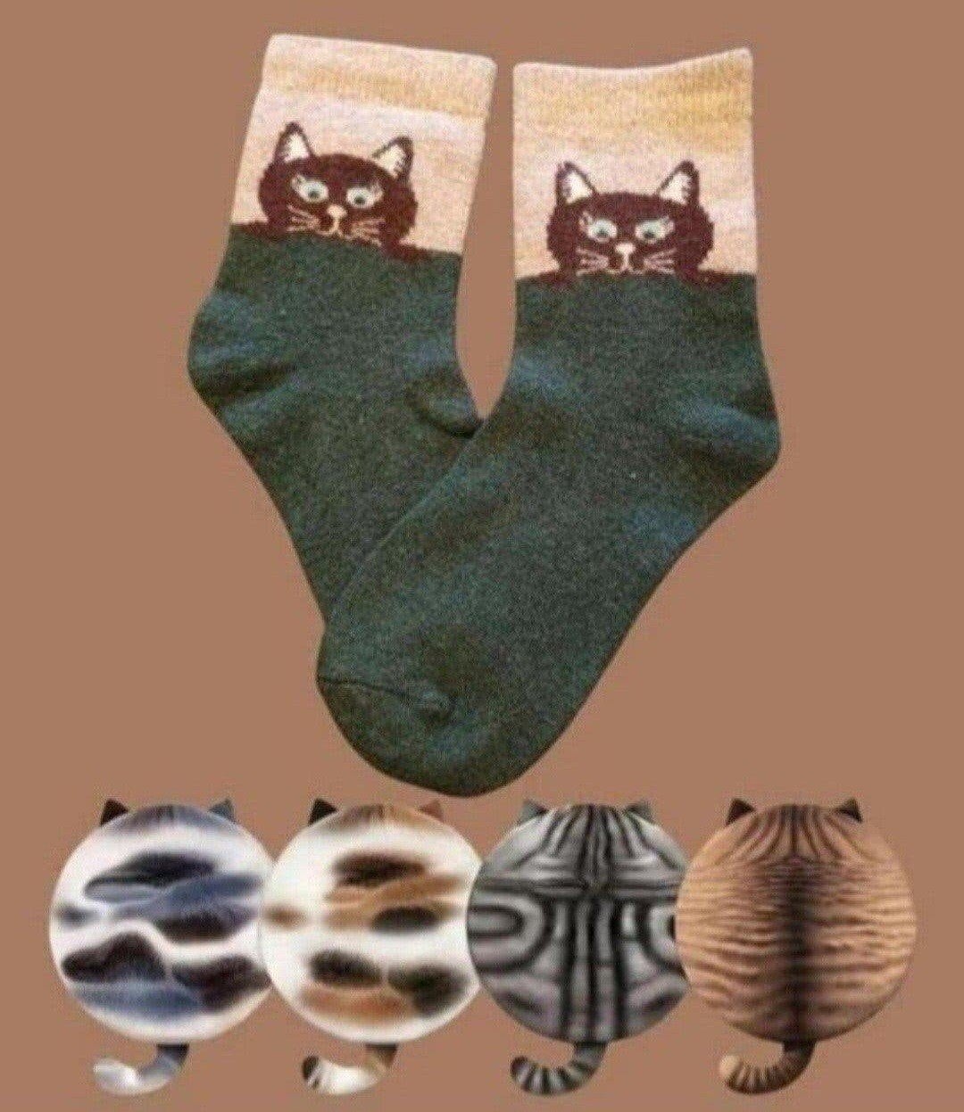 POES/KAT SOKKEN + 4 ONDERZETTERS POES/KAT, Ophalen of Verzenden, Nieuw