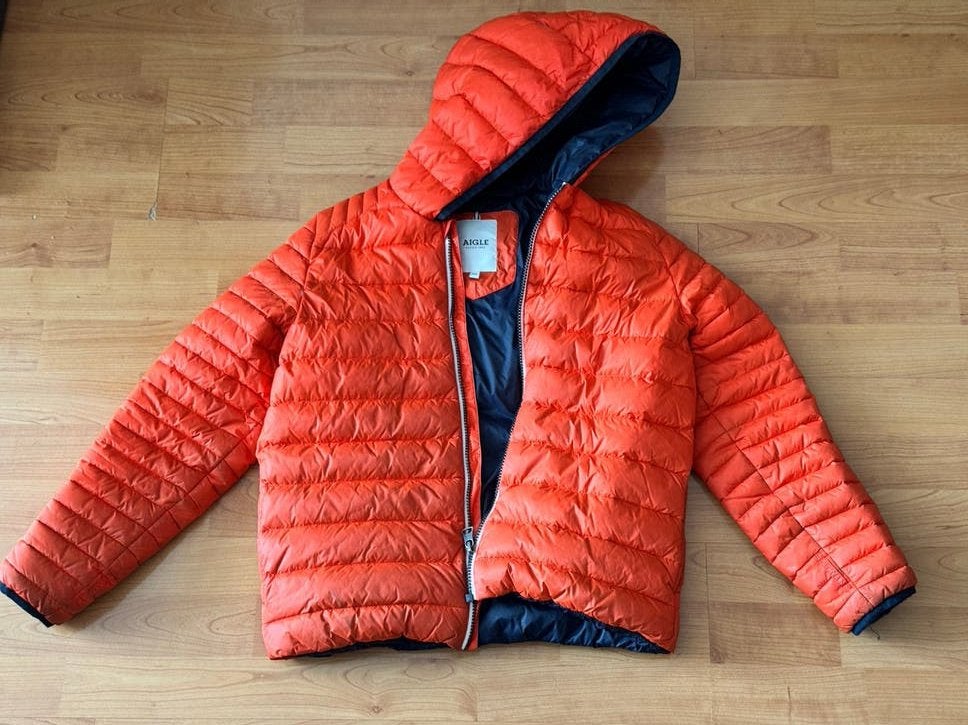 Aigle Oranje Donsjas - Maat 12A (vergelijkbaar met S), Ophalen of Verzenden, Zo goed als nieuw, Maat 46 (S) of kleiner, Oranje