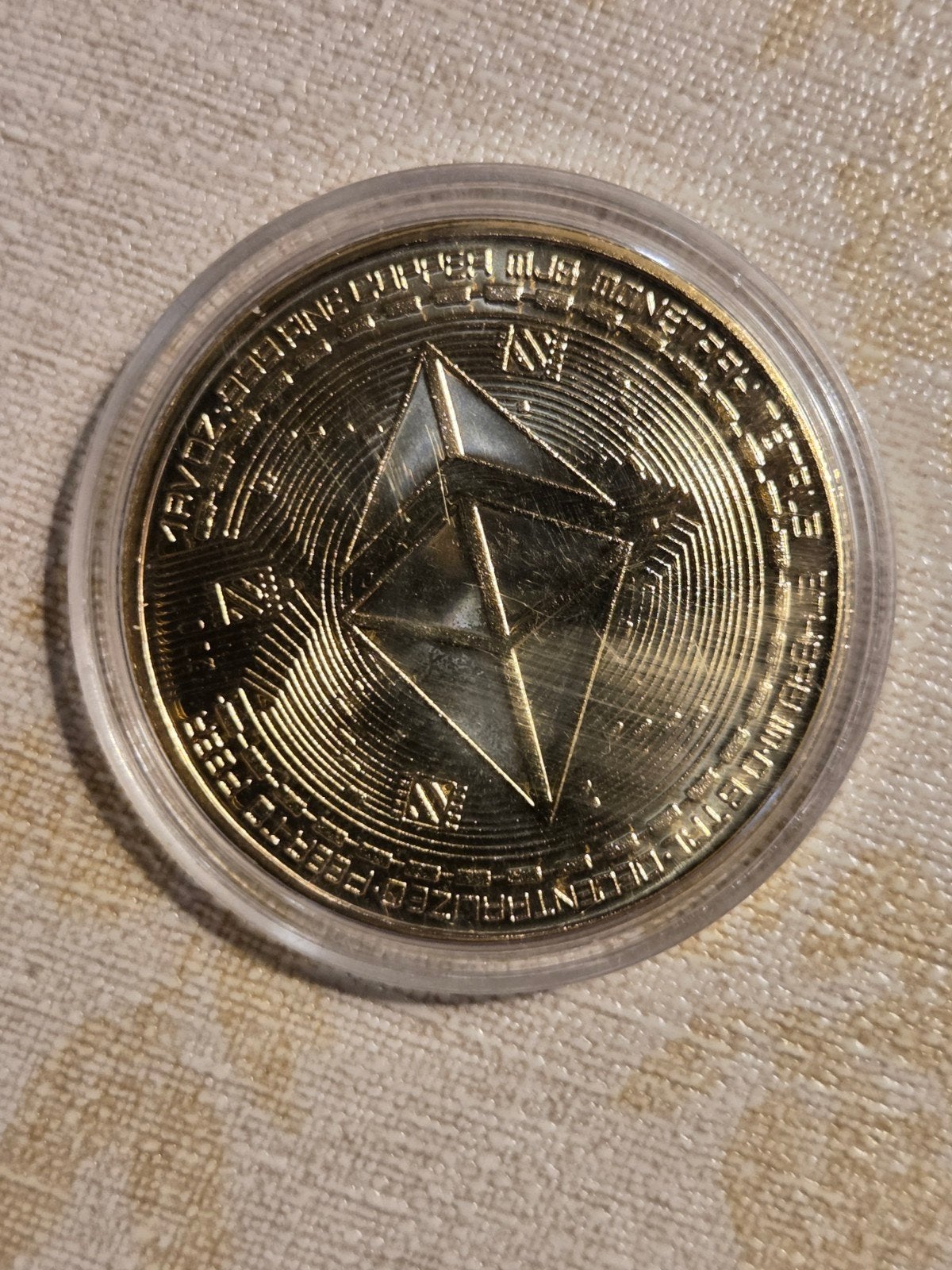 Ethereum Fysieke Herdenkingsmunt - Goudkleurig, Ophalen of Verzenden