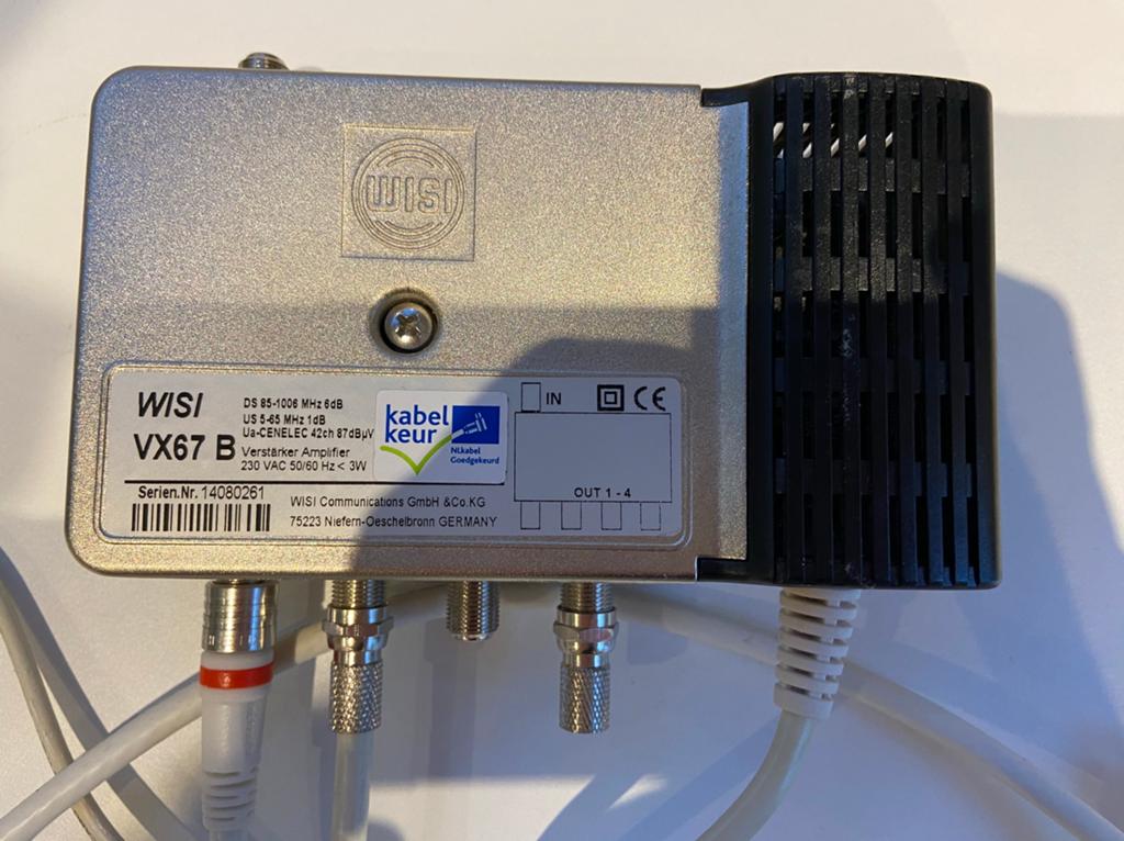 Wisi VX67 B signaalversterker kabelversterker coax, Ophalen of Verzenden, Gebruikt