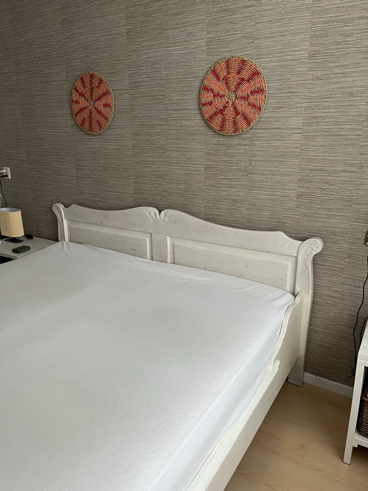 Tweepersoonsbed Swiss Flex -eiken - incl matras 180x210, Ophalen, Gebruikt, Wit, Tweepersoons
