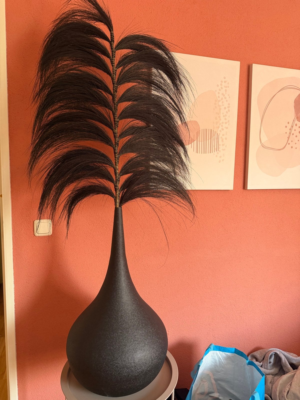 Vaas en decoratieve takken “bijzondere binnenhuisaccessoires, Huis en Inrichting, Overige materialen, Met patroon/structuur, Zwart