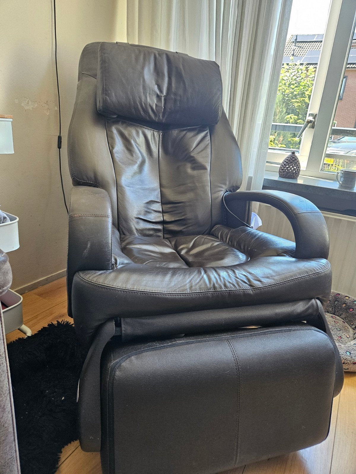 Comfortabele massagestoel te koop, Ophalen, Gebruikt, Bruin, Leer