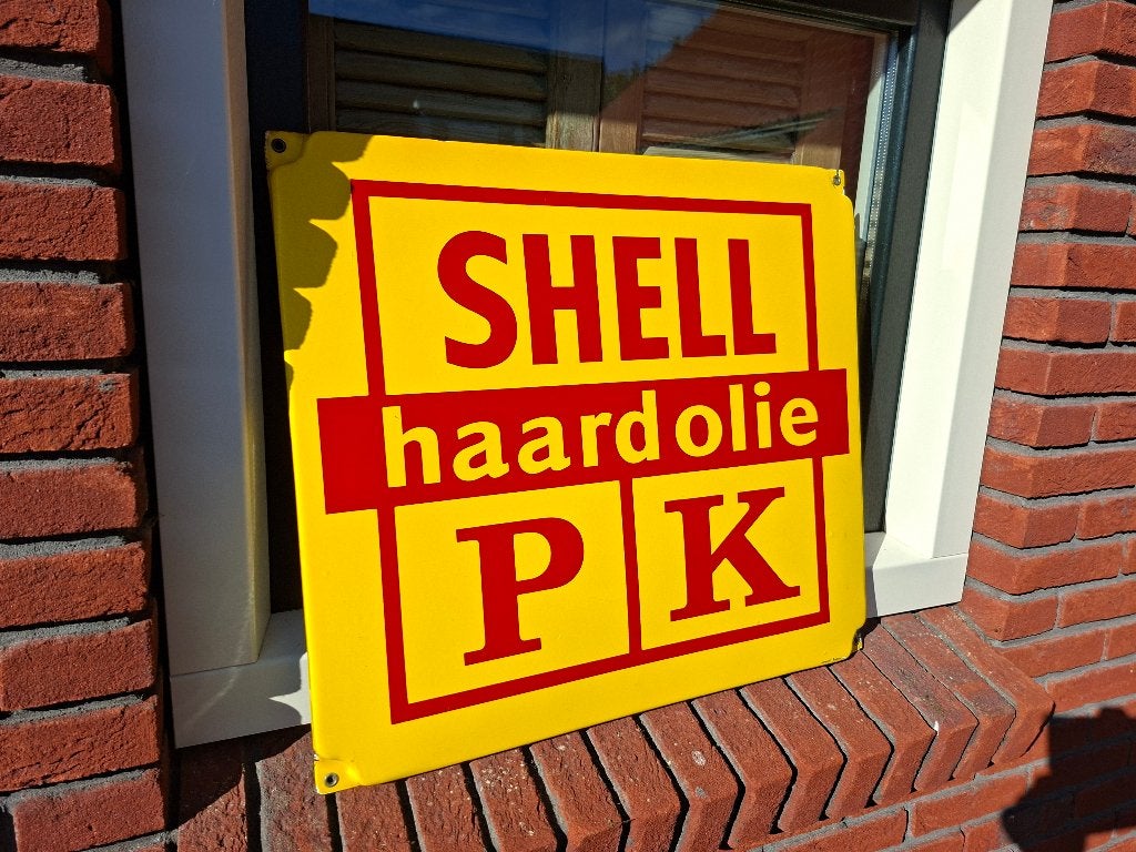 Emaille reclamebord, Ophalen of Verzenden, Gebruikt, Reclamebord