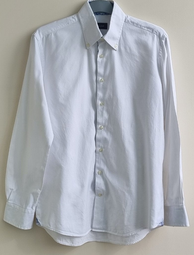 Van Gils wit overhemd mt. 41 (L), Kleding | Heren, Overhemden, Zo goed als nieuw, Halswijdte 41/42 (L), Wit, Ophalen of Verzenden