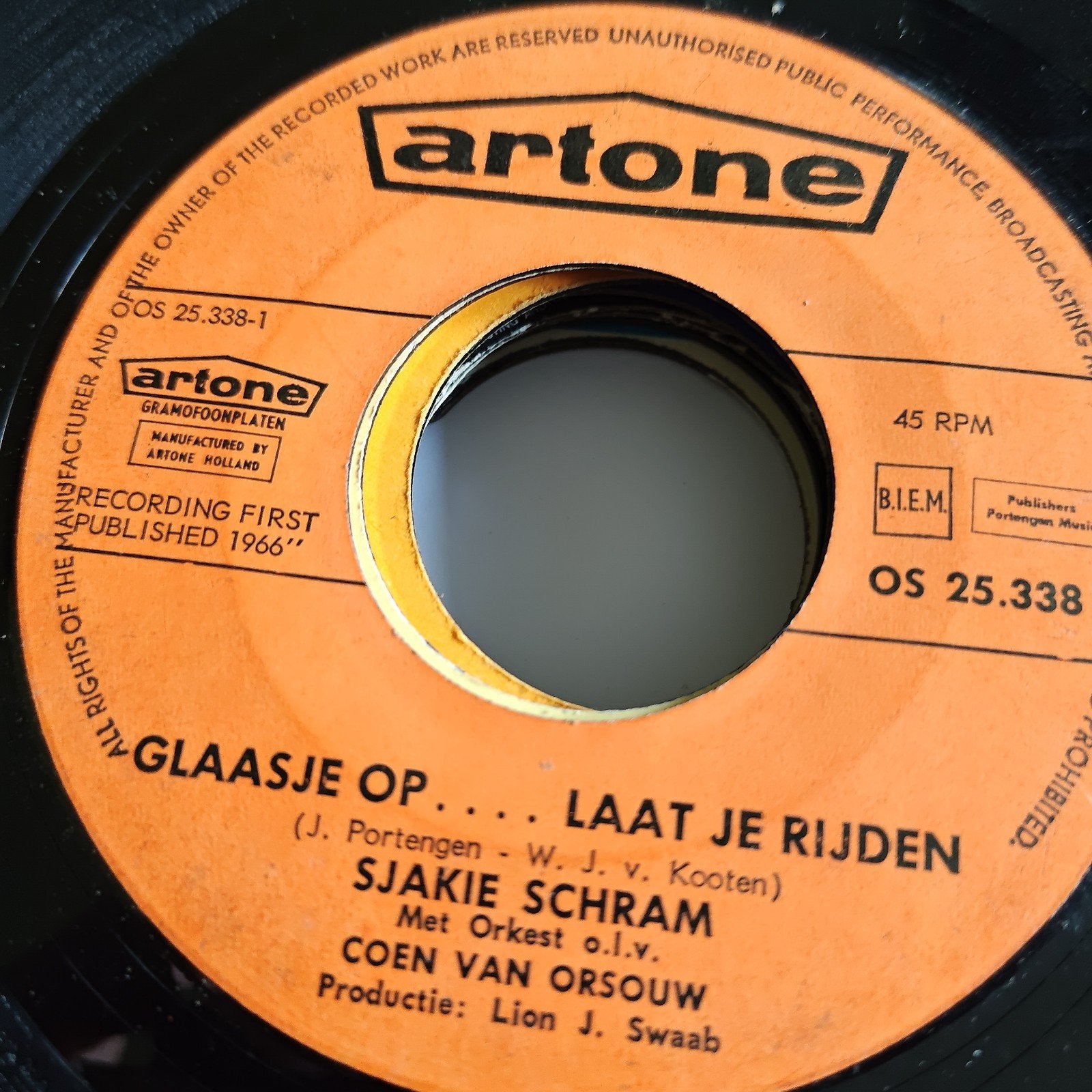 Sjakie Schram - Glaasje Op... Laat Je Rijden (Vinyl Single), Gebruikt, 7 inch, Ophalen of Verzenden, EP