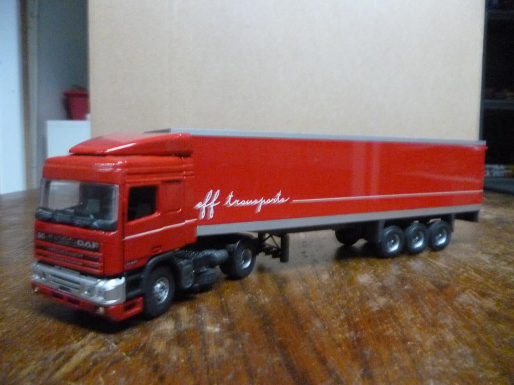Tekno DAF 95 Jeff Transport, Hobby en Vrije tijd, Ophalen of Verzenden, Zo goed als nieuw, Bus of Vrachtwagen, Tekno