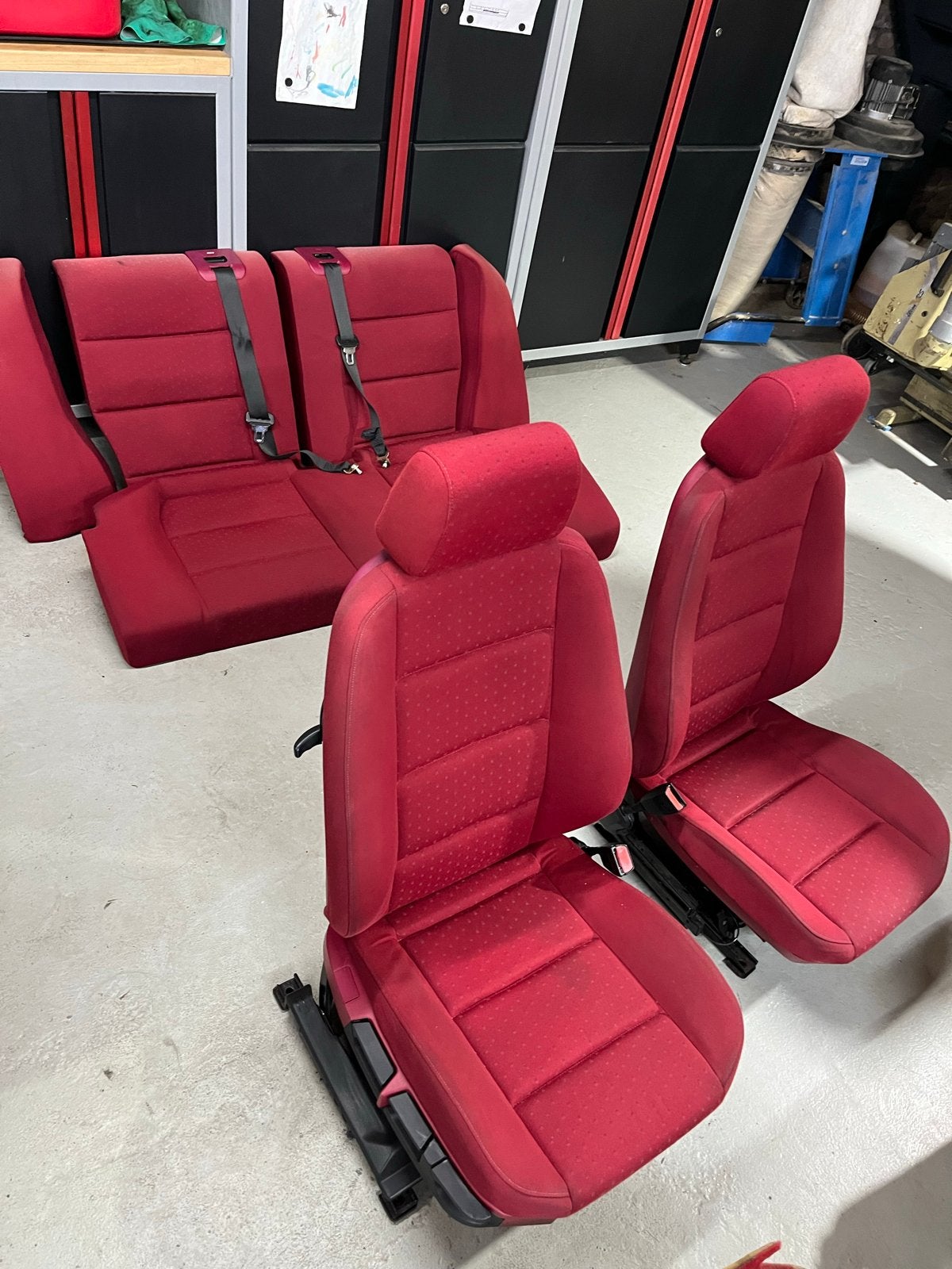 BMW E36 Coupé Interieur - Compleet Rood Stoffen Set, Ophalen, Gebruikt, BMW