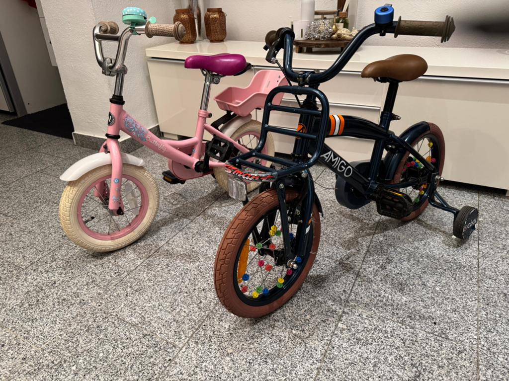 2 X kinderfietsen meisjesfiets en Jongensfiets, Ophalen of Verzenden, Zo goed als nieuw, Minder dan 16 inch