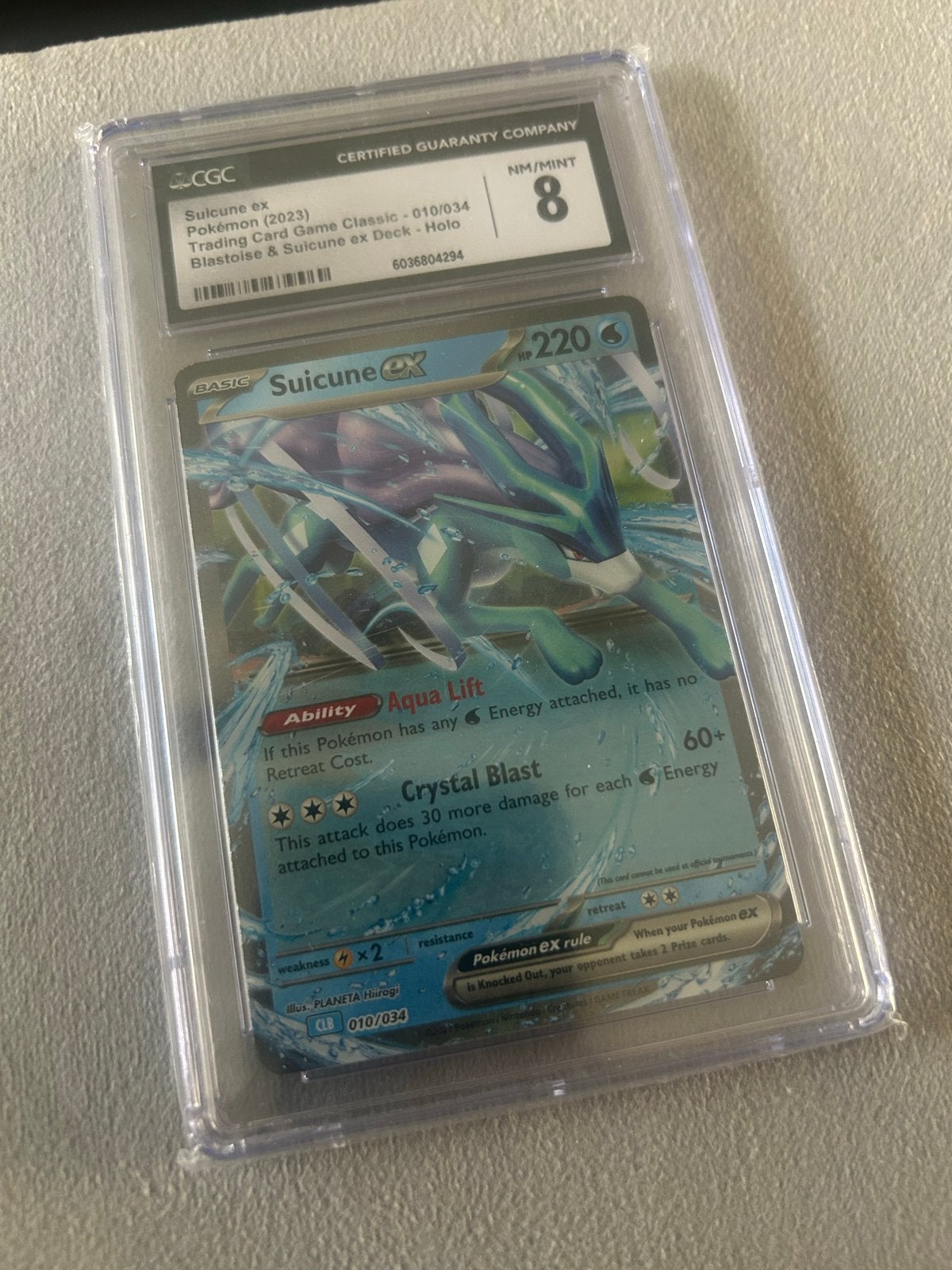 Suicune ex (2023) CGC 8 NM/MINT Pokémon Kaart, Ophalen of Verzenden, Zo goed als nieuw, Losse kaart, Foil