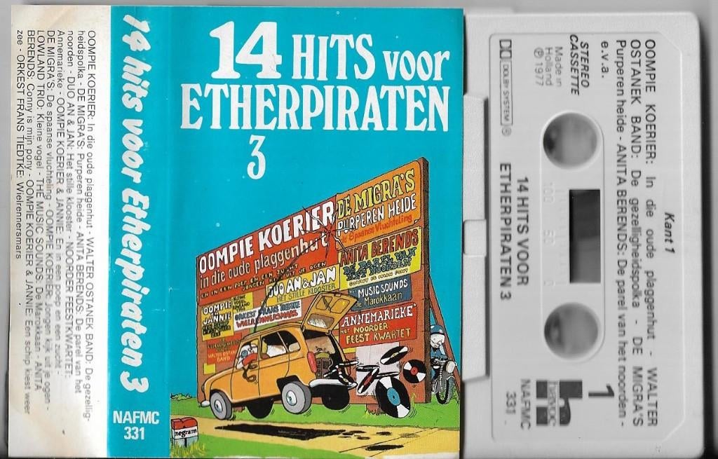 14 Hits voor Etherpiraten 3, Gebruikt, 1 bandje, Ophalen of Verzenden, Origineel