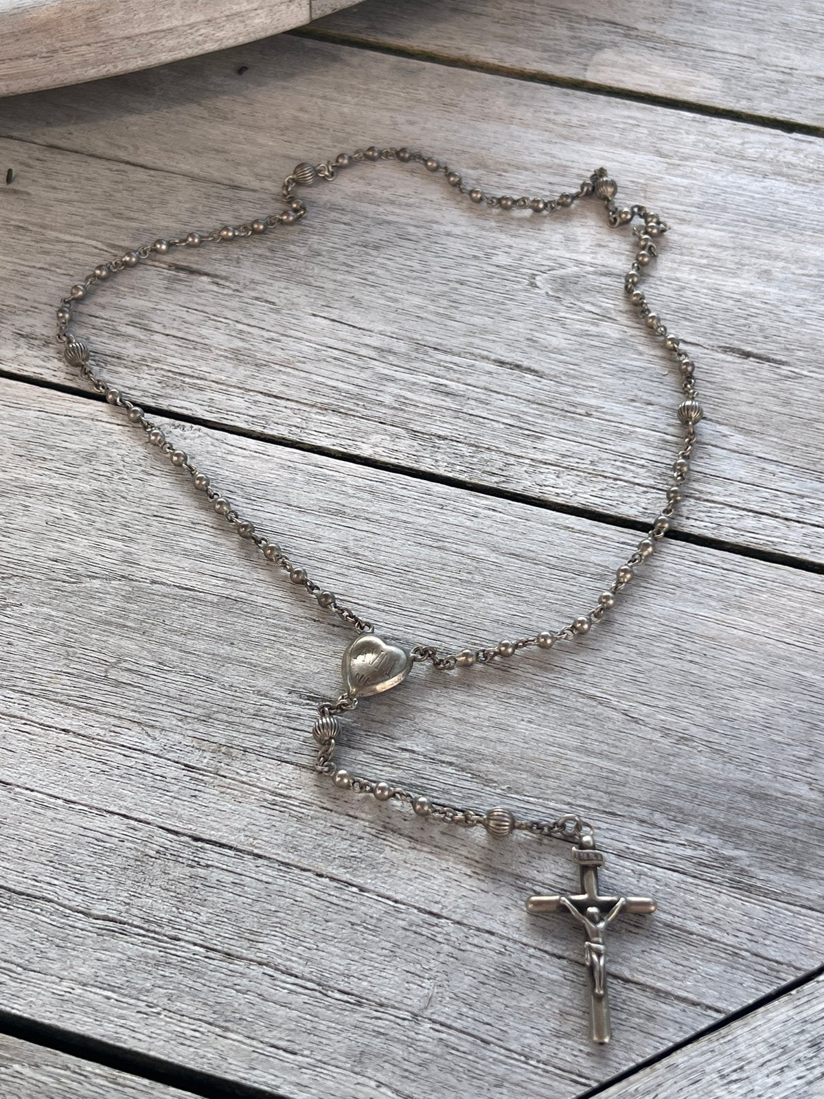 Zilveren ketting met kruis hanger, Antiek en Kunst, Ophalen of Verzenden, Zilver
