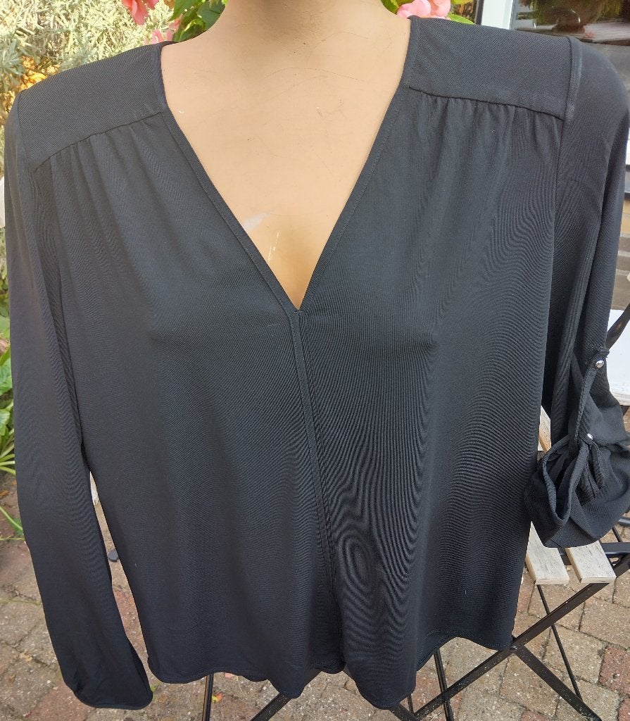 Zwarte blouse-shirt van Caudia Strater. Maat 36, Zwart, Ophalen of Verzenden, Maat 36 (S), Gedragen