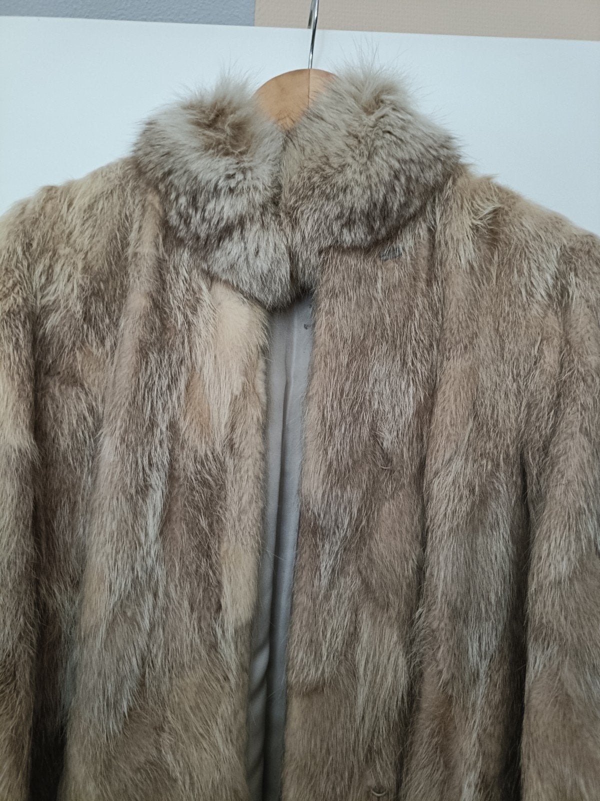 Vintage Bontjas Machiel de Groot Hilversum, Beige, Machiel de Groot, Gedragen, Ophalen