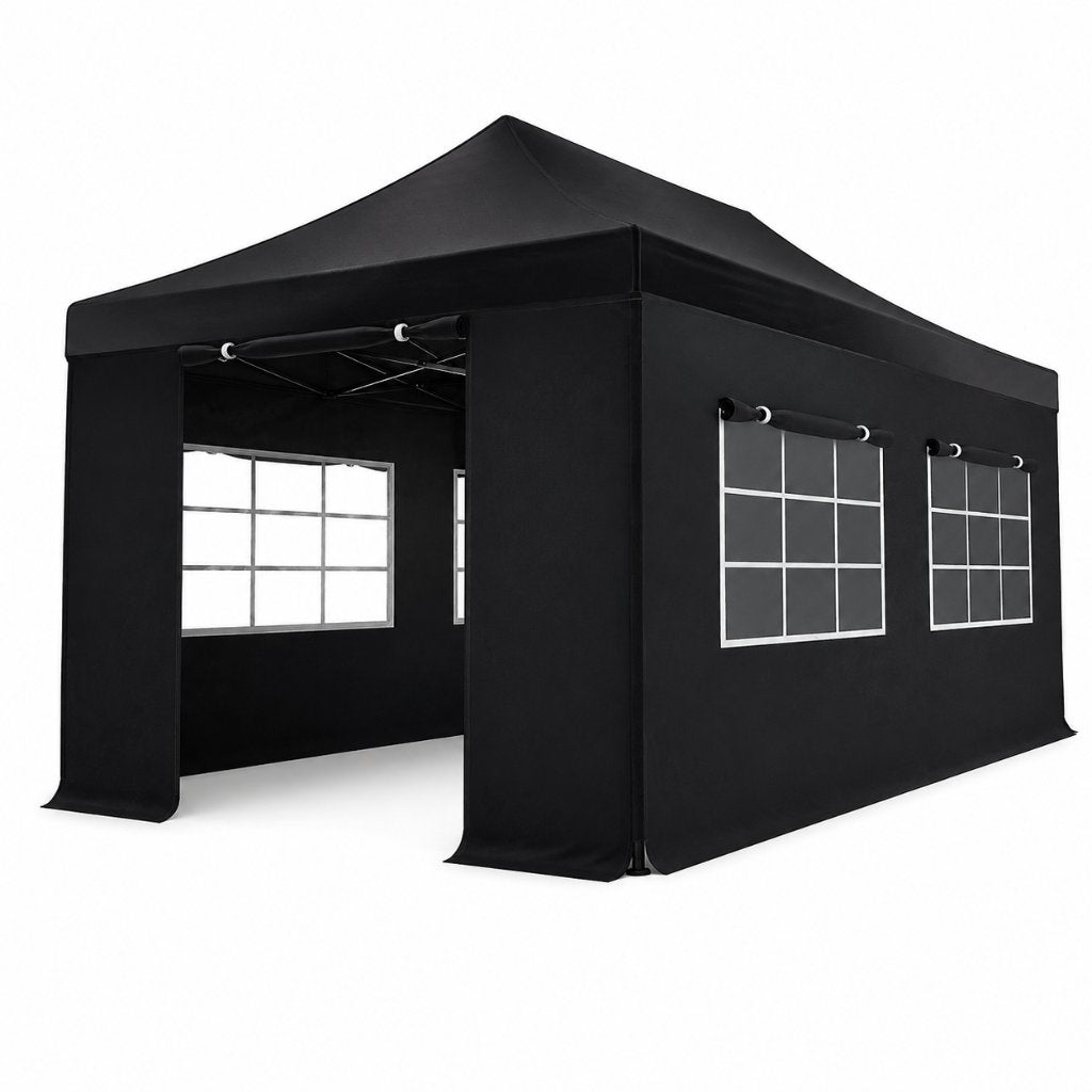 Luxe Easy Up Partytent 3x6m incl. zijwanden te Huur | Zwart, Ophalen, Opvouwbaar, Partytent, Minder dan 4 meter