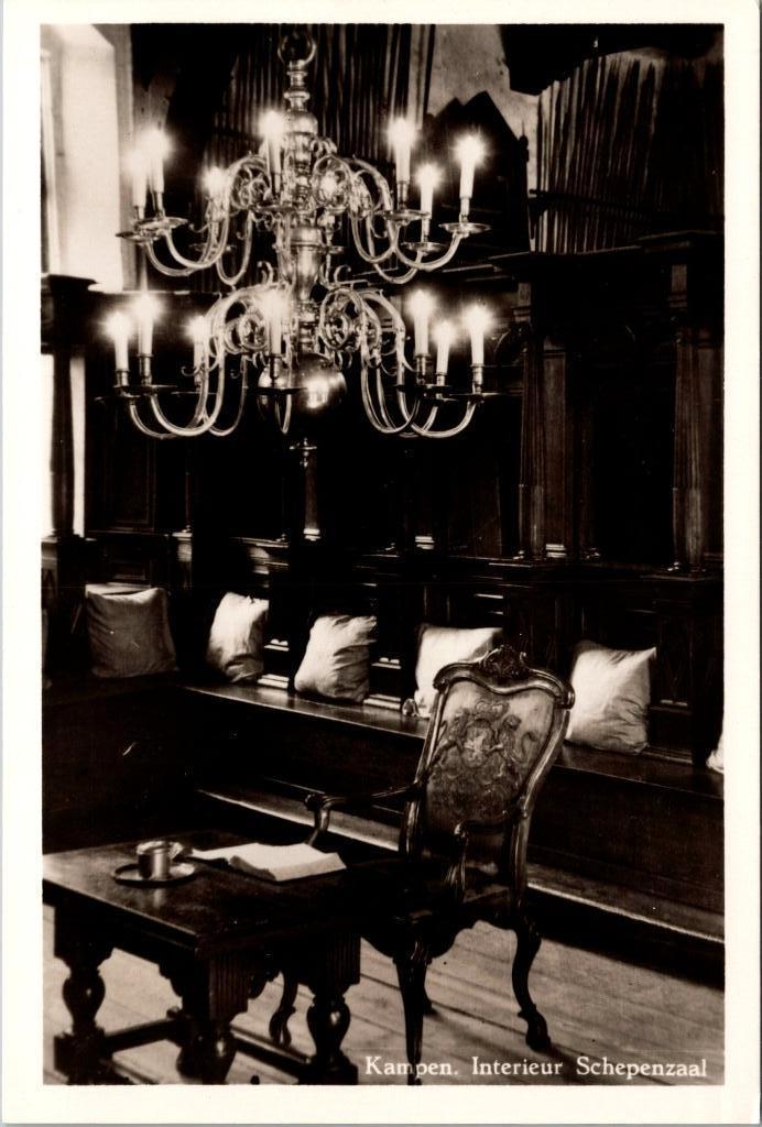 Kampen - Interieur Schepenzaal, Verzamelen, Verzenden, 1940 tot 1960, Ongelopen, Overijssel