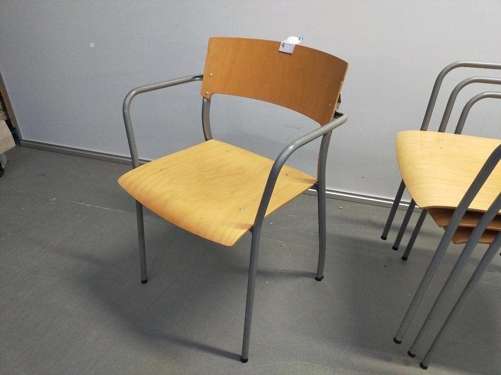Partij Ahrend houten stoelen - beuken, Ophalen, Gebruikt, Bruin, Vijf, Zes of meer stoelen