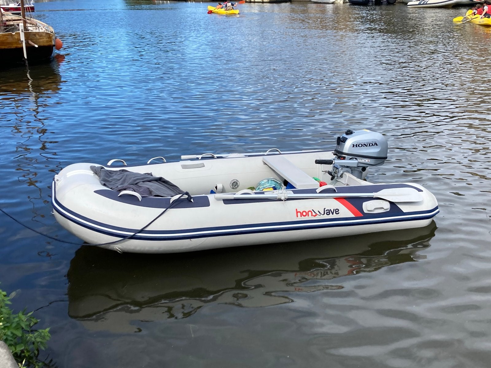 Honwave Rubberboot T30 met 6PK 4takt Honda, handtrailer 2022, Overige merken, Aluminium, 6 pk, Ophalen of Verzenden
