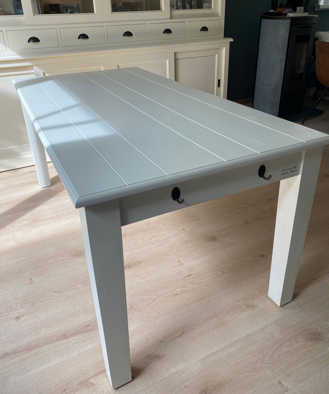 Rivièra Maison witte eetkamertafel z.g.a.n., Ophalen, 50 tot 100 cm, Zo goed als nieuw, Vijf personen of meer
