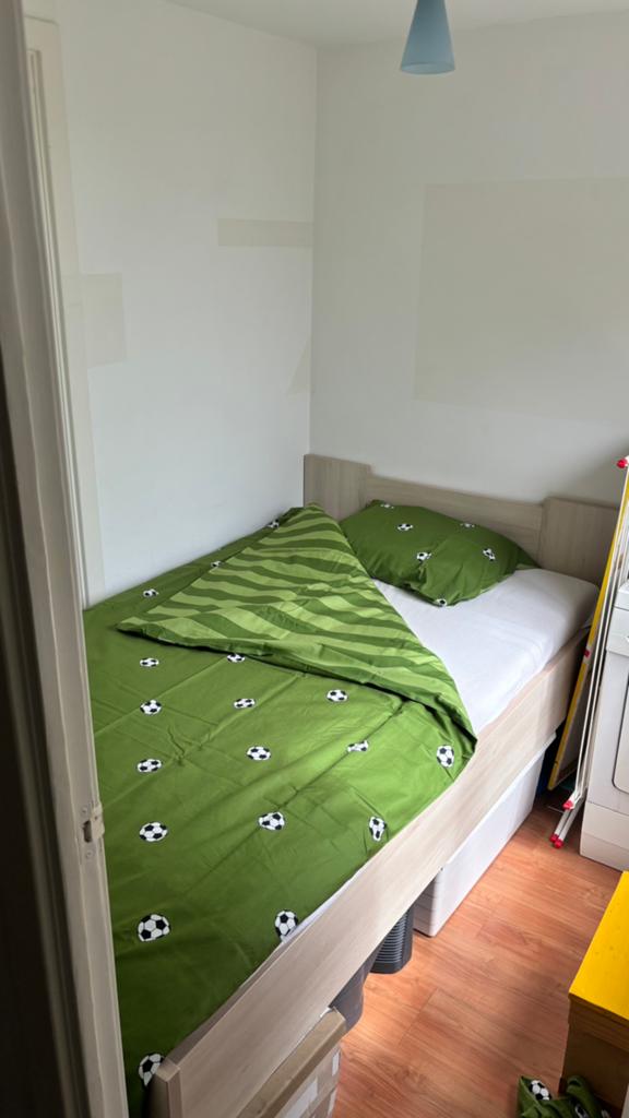 Nieuw: 1p hoeslaken 140 x 220cn + kussensloop. Voetbal/groen, Ophalen, Eenpersoons, Dekbedovertrek, Nieuw